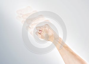 Biff hand isolated on white background