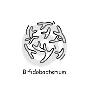 Bifidobacterium bifidum icon.Good probiotic for human health sign.