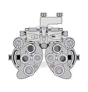 Bifocal optometry measurement device, isolated photo