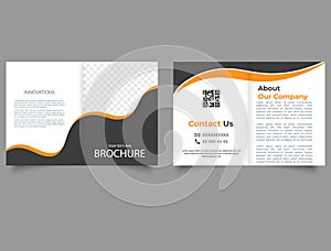 Bifold brochure with wave. lyer report template. lyer report template.