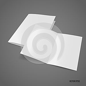 Bifold white template paper. Vector illustration