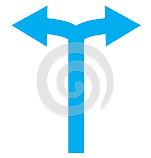 Bifurcation Arrows Left Right icon on white background. Arrows Left and Right.