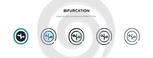 Bifurcation icon in different style vector illustration. two colored and black bifurcation vector icons designed in filled,