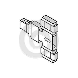 bifurcation pipe of drainage system isometric icon vector illustration