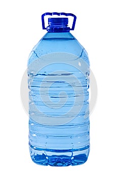 The big 5-liter bottle of water is isolated on a white background