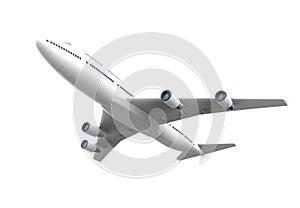 Big airplane isolated on a white background