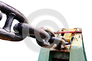 Big anchor chain of mooring winch