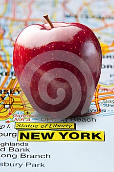 Big Apple New York Map Nickname