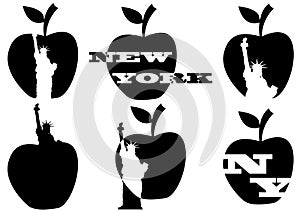 Big apple statue of liberty