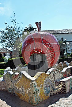 Red big apple in the zacatlan downtown square