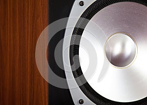 Big Audio Speaker Tweeter in Wooden Cabinet photo