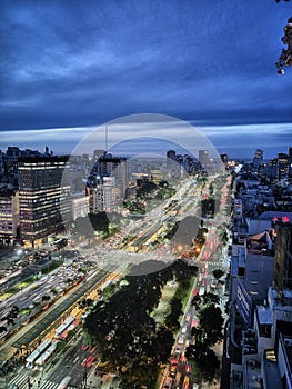 Big avenue at night