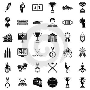 Big award icons set, simple style