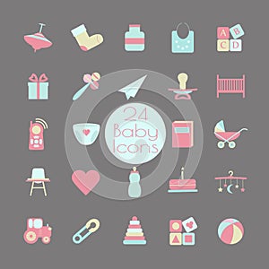 Big baby web icon set.