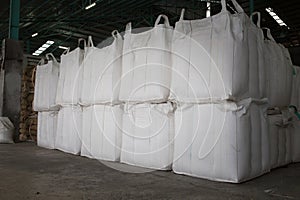 Big bags that containing the rice