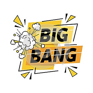 Big Bang Label with Comic Explosion Burst Graphic Vector