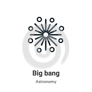 Big bang outline vector icon. Thin line black big bang icon, flat vector simple element illustration from editable astronomy