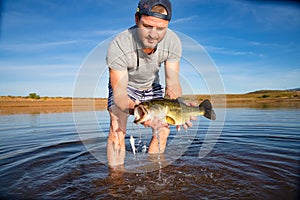 Big Bass Large mouth - Fishing on lake