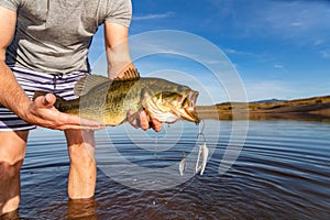 Big Bass Large mouth - Fishing on lake