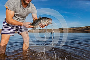 Big Bass Large mouth - Fishing on lake