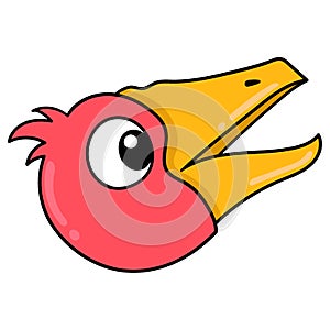 Big beaked bird head, doodle icon drawing