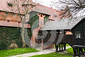 Big beautiful castle made of red brick