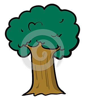 Big beautiful tree, illustration, vector