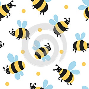 Big Bee Allover  with polka dot