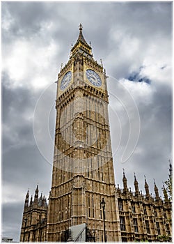Big Ben against the stormy sky, London