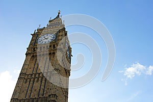 Big Ben - the clock at the north end of the Palace of Westminster.