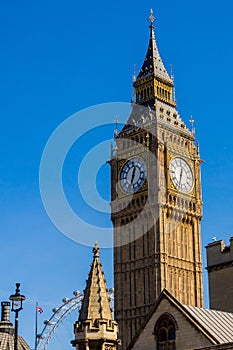 Big Ben clock tower London, vertical