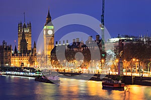 Big Ben and house of parliament at twilight, London