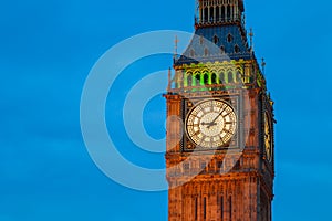 Big Ben and house of parliament at twilight