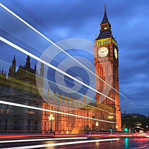 Big Ben and house of parliament at twilight, London, UK