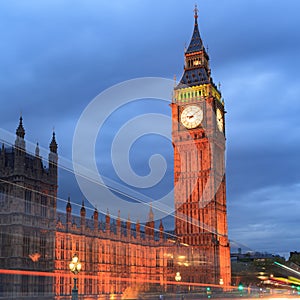 Big Ben and house of parliament at twilight, London, UK