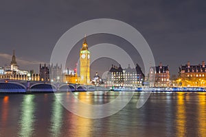 Big Ben and the house of Parliaments in London at night