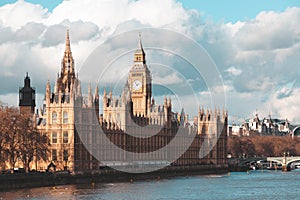 Big Ben and Houses of parliament at day, London, UK