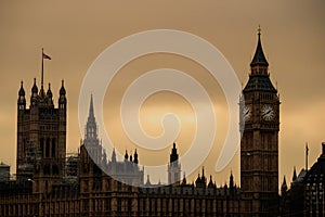 Big Ben and Houses of Parliament in London