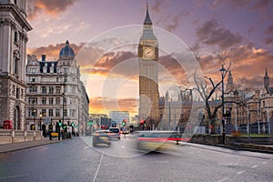 Big Ben and Houses of Parliament in London, UK