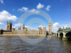 Big Ben and Houses of Parliament in London, UK.