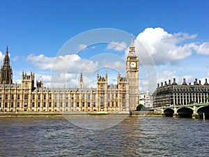 Big Ben and Houses of Parliament in London, UK.