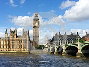 Big Ben and Houses of Parliament in London, UK.