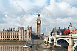 Big Ben and Houses of Parliament in London, UK