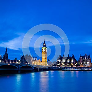 Big Ben and Houses of parliament at twilight