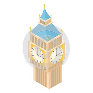 Big Ben icon, cartoon style