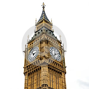 Big Ben isolated on white background