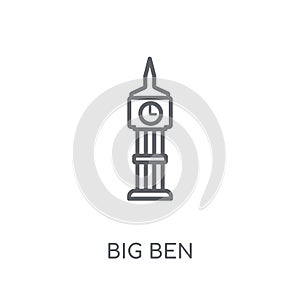 Big ben linear icon. Modern outline Big ben logo concept on whit