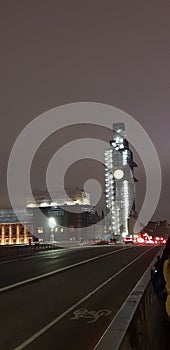 Big ben london bridge england night lights