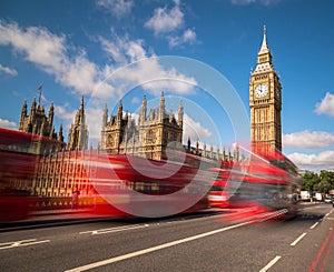 Big Ben and London Buses