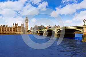 Big Ben London Clock tower in UK Thames